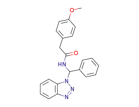 Molecular Structure of 151832-42-7 (N-(Benzotriazol-1-yl-phenyl-methyl)-2-(4-methoxy-phenyl)-acetamide)
