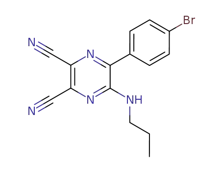 5-(4-bromo-phenyl)-6-propylamino-pyrazine-2,3-dicarbonitrile