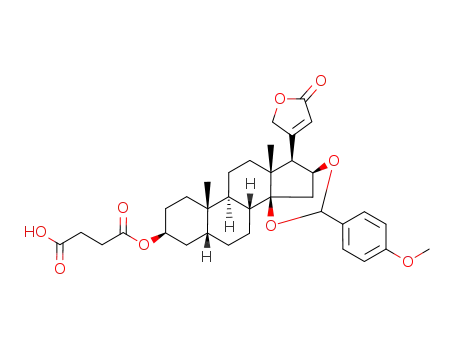 hydrogen 14β,16β-O-(4-methoxybenzylidene)card-20(22)-enolide-3β-yl succinate
