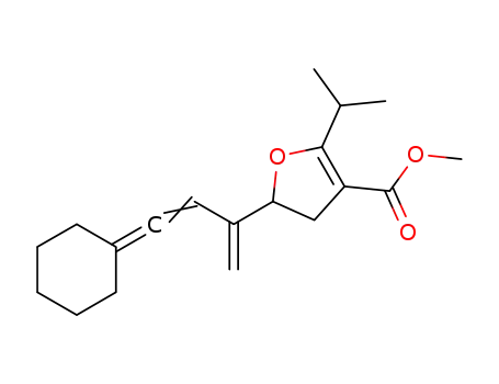 Molecular Structure of 1225232-83-6 (2-isopropyl-3-(methoxycarbonyl)-5-(5,5-pentamethylene-1,3,4-pentatrien-2-yl)-4,5-dihydrofuran)