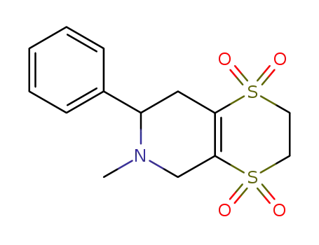 Molecular Structure of 137569-44-9 (1,4-Dithiino[2,3-c]pyridine, 2,3,5,6,7,8-hexahydro-6-methyl-7-phenyl-,
1,1,4,4-tetraoxide)