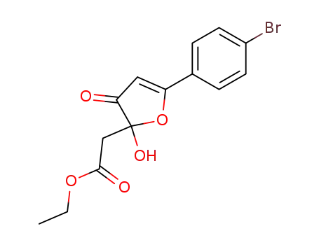 Molecular Structure of 159107-86-5 ([5-(4-Bromo-phenyl)-2-hydroxy-3-oxo-2,3-dihydro-furan-2-yl]-acetic acid ethyl ester)