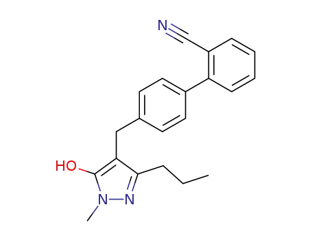 4-<(2'-cyanobiphenyl-4-yl)methyl>-5-hydroxy-1-methyl-3-n-propylpyrazole