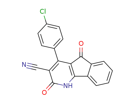 Molecular Structure of 84762-19-6 (1H-Indeno[1,2-b]pyridine-3-carbonitrile,
4-(4-chlorophenyl)-2,5-dihydro-2,5-dioxo-)