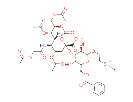 2-(trimethylsilyl)ethyl O-(methyl 5-acetoxyacetamido-4,7,8,9-tetra-O-acetyl-3,5-dideoxy-D-glycero-α-D-galacto-2-nonulopyranosylonate)-(2->3)-6-O-benzoyl-β-D-galactopyranoside