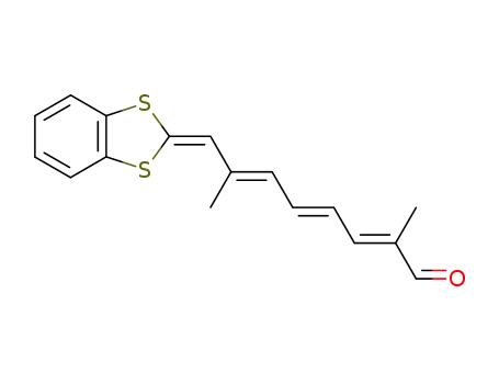 Molecular Structure of 121881-08-1 ((2E,4E,6E)-8-Benzo[1,3]dithiol-2-ylidene-2,7-dimethyl-octa-2,4,6-trienal)