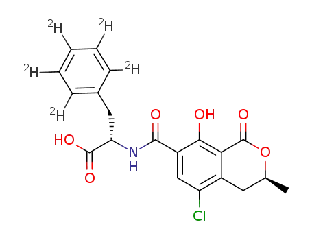 (+)-N-(((3S)-5-chloro-8-hydroxy-3-methyl-1-oxoisochroman-7-yl)carbonyl)-L-d5-phenylalanine
