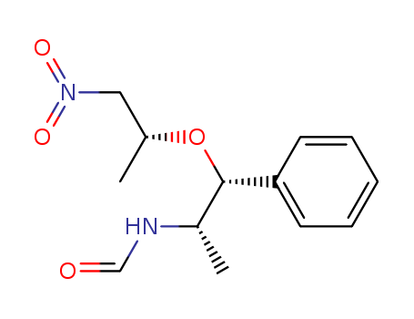 Molecular Structure of 185426-01-1 (Formamide,
N-[(1S,2R)-1-methyl-2-[(1R)-1-methyl-2-nitroethoxy]-2-phenylethyl]-)