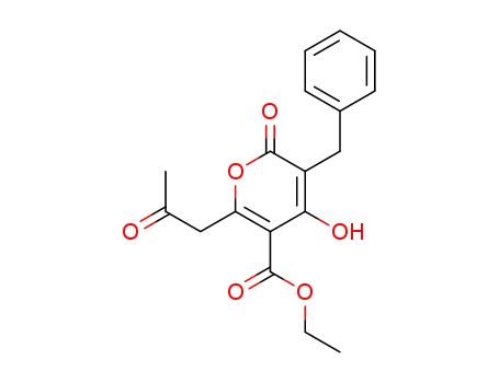 5-Benzyl-4-hydroxy-6-oxo-2-(2-oxo-propyl)-6H-pyran-3-carboxylic acid ethyl ester