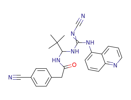 N-(1-{[(cyanoimino)(5-quinolinylamino)methyl]amino}-2,2-dimethylpropyl)-2-(4-cyanophenyl)acetamide