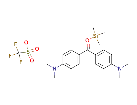 Molecular Structure of 80239-31-2 (<Bis<4-(dimethylamino)phenyl>methylen>(trimethylsilyl)oxonium-trifluormethansulfonat)
