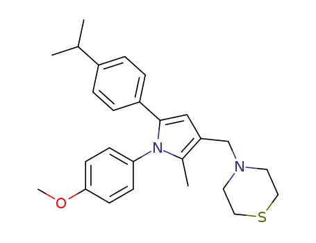 2-methyl-3-[(thiomorpholin-4-yl)-methyl]-5-[4-(i-propyl)phenyl]-1-[4-(methoxy)phenyl]-1H-pyrrole