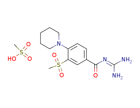 Molecular Structure of 149725-40-6 (Benzamide,N-(aminoiminomethyl)-3-(methylsulfonyl)- 4-(1-piperidinyl)-,methanesulfonate)