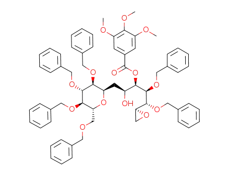 3,4,5-Trimethoxy-benzoic acid (1R,2S,3R)-2,3-bis-benzyloxy-1-[(S)-1-hydroxy-2-((2R,3S,4R,5R,6R)-3,4,5-tris-benzyloxy-6-benzyloxymethyl-tetrahydro-pyran-2-yl)-ethyl]-3-(S)-oxiranyl-propyl ester