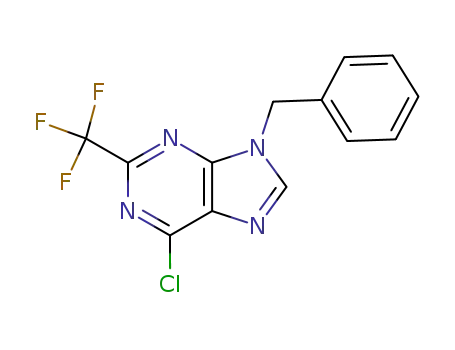 Molecular Structure of 1841-06-1 (9H-Purine, 6-chloro-9-(phenylmethyl)-2-(trifluoromethyl)-)