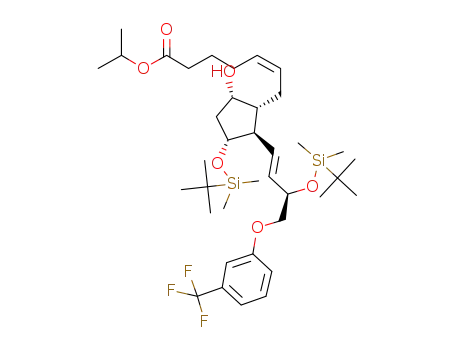 Isopropyl (Z)-7-((1R,2R,3R,5S)-2-((3R,E)-3-(tert-butyldimethylsilyloxy)-4-(3-(trifluoromethyl)-phenoxy)-but-1-enyl)-3-(tert-butyldimethylsilyloxy)-5-hydroxy-cyclopentyl)-hept-5-enoate