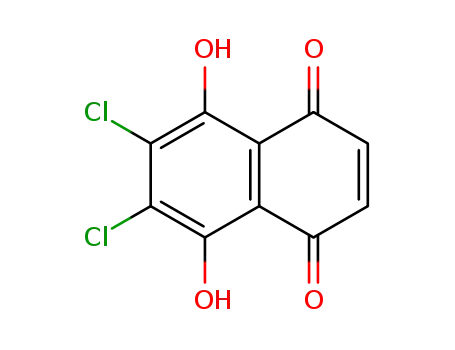 Molecular Structure of 38572-68-8 (1,4-Naphthalenedione, 6,7-dichloro-5,8-dihydroxy-)