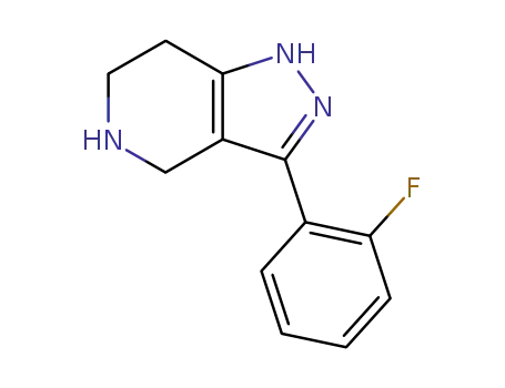 Molecular Structure of 87628-43-1 (1H-Pyrazolo[4,3-c]pyridine, 3-(2-fluorophenyl)-4,5,6,7-tetrahydro-)