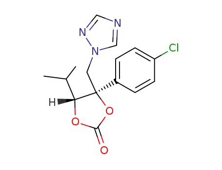 Molecular Structure of 107659-84-7 (2-C-(4-chlorophenyl)-1,4,5-trideoxy-4-methyl-2,3-O-(oxomethylidene)-1-(1H-1,2,4-triazol-1-yl)-D-arabinitol)