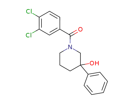 Molecular Structure of 188024-75-1 ((3,4-Dichloro-phenyl)-(3-hydroxy-3-phenyl-piperidin-1-yl)-methanone)