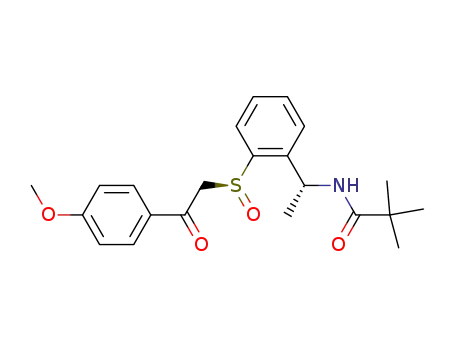 Molecular Structure of 174736-11-9 (N-((R)-1-{2-[(S)-2-(4-Methoxy-phenyl)-2-oxo-ethanesulfinyl]-phenyl}-ethyl)-2,2-dimethyl-propionamide)