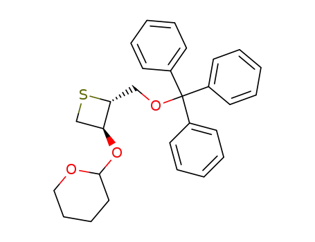 2-((2R,3S)-2-Trityloxymethyl-thietan-3-yloxy)-tetrahydro-pyran