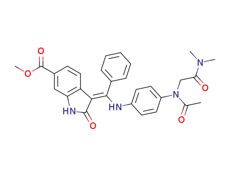 (Z)-3-{[4-(N-acetyl-dimethylcarbamoylmethyl-amino)-phenylamino]-phenyl-methylene}-2-oxo-2,3-dihydro-1H-indole-6-carboxylic acid methyl ester