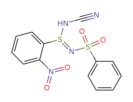 Molecular Structure of 158632-37-2 (N-cyano-N'-phenylsulfonyl-2-nitrobenzenesulfinamidine)