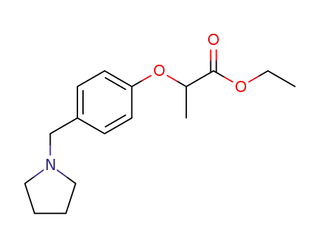 Molecular Structure of 142335-65-7 (2-(4-Pyrrolidin-1-ylmethyl-phenoxy)-propionic acid ethyl ester)