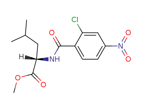 Molecular Structure of 110064-97-6 (L-Leucine, N-(2-chloro-4-nitrobenzoyl)-, methyl ester)