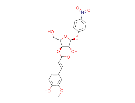 Molecular Structure of 943833-83-8 (p-nitrophenyl 3-O-feruloyl-α-L-arabinofuranoside)