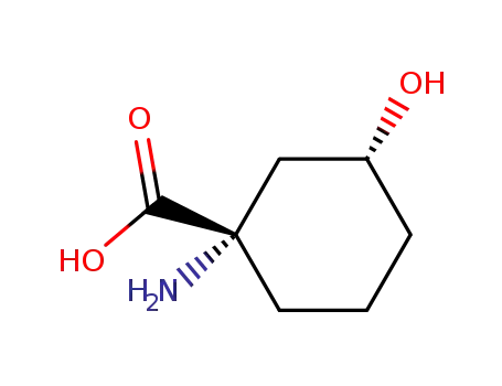 Molecular Structure of 172299-73-9 (Cyclohexanecarboxylic acid, 1-amino-3-hydroxy-, cis- (9CI))