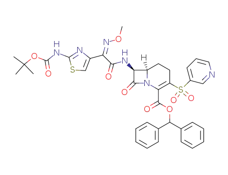 diphenylmethyl 7β-<2-<2-<<(tert-butyloxy)carbonyl>amino>thiazol-4-yl>-2(Z)-(methoxyimino)acetamido>-3-(3-pyridylsulfonyl)-1-carba-1-dethia-3-cephem-4-carboxylate
