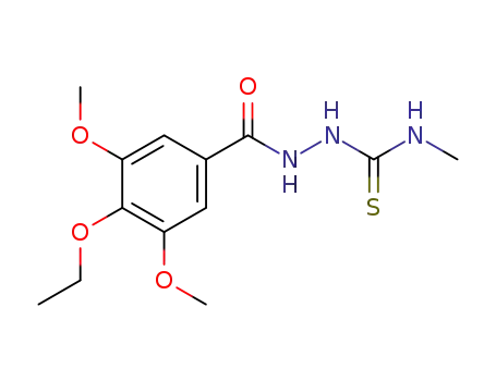Molecular Structure of 77803-37-3 (Benzoic acid, 4-ethoxy-3,5-dimethoxy-,
2-[(methylamino)thioxomethyl]hydrazide)