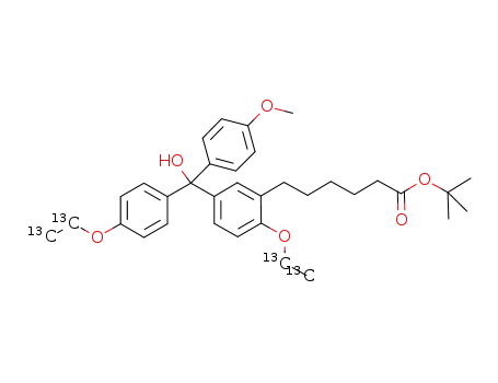 6-{2-(1,2-[13C])ethoxy-5-[hydroxy-(4-(1,2-[13C])ethoxyphenyl)-(4-methoxyphenyl)-methyl]phenyl}hexanoic acid tert-butyl ester