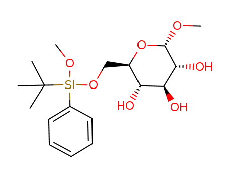 Molecular Structure of 94124-37-5 (tert-butylmethoxyphenylsilyl-α-D glucopyranoside)