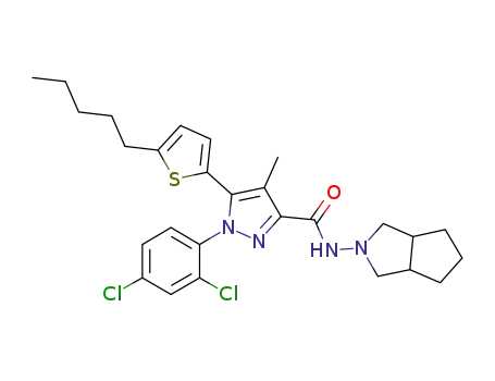 1-(2,4-dichlorophenyl)-N-(hexahydrocyclopenta[c]pyrrol-2(1H)-yl)-4-methyl-5-(5-pentylthiophen-2-yl)-1H-pyrazole-3-carboxamide