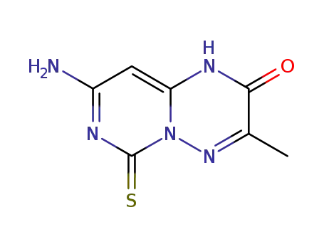 Molecular Structure of 119293-98-0 (8-amino-3-methyl-6-thioxo-6,7-dihydro-2H-pyrimido[1,6-b][1,2,4]triazin-2-one)