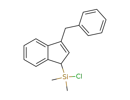 Molecular Structure of 357607-87-5 (Silane, chlorodimethyl[3-(phenylmethyl)-1H-inden-1-yl]-)