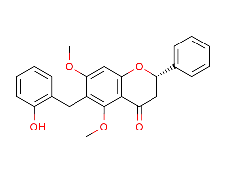 Molecular Structure of 61463-01-2 (4H-1-Benzopyran-4-one,
2,3-dihydro-6-[(2-hydroxyphenyl)methyl]-5,7-dimethoxy-2-phenyl-, (S)-)