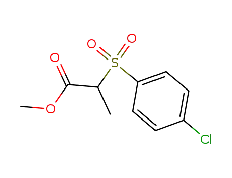 Molecular Structure of 94143-07-4 (Propanoic acid, 2-[(4-chlorophenyl)sulfonyl]-, methyl ester)