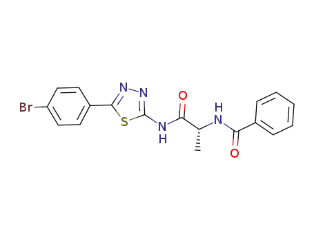 Molecular Structure of 1073557-80-8 ((2R)-N-[5-(4-bromophenyl)-1,3,4-thiadiazol-2-yl]-2-[(benzoyl)-amino]propanamide)