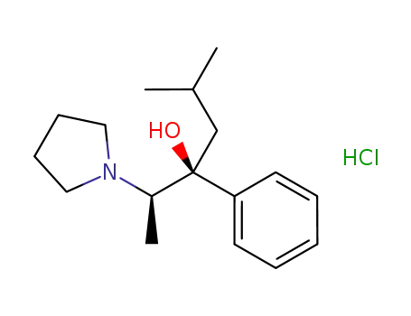 Molecular Structure of 1215194-00-5 ((1S,2R)-(-)-1-phenyl-1-(2-methylpropyl)-2-(1-pyrrolidinyl)-1-propanol hydrochloride)