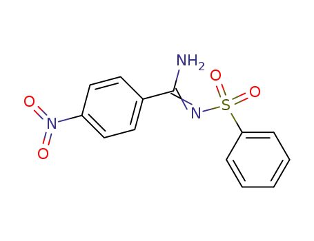 Molecular Structure of 82719-96-8 (N-[1-Amino-1-(4-nitro-phenyl)-meth-(Z)-ylidene]-benzenesulfonamide)