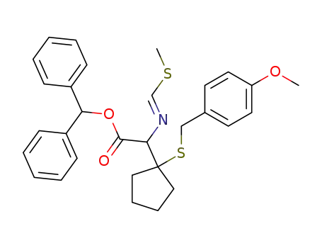 diphenylmethyl 2-<(1-p-methoxybenzylthio)cyclopentyl>-2-<(methylthio)methylimino>acetate