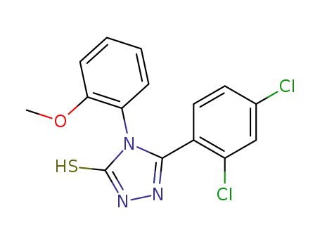 Molecular Structure of 93677-87-3 (3H-1,2,4-Triazole-3-thione,
5-(2,4-dichlorophenyl)-2,4-dihydro-4-(2-methoxyphenyl)-)