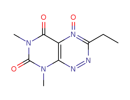 Molecular Structure of 63069-55-6 (3-ethyl-6,8-dimethylpyrimido[5,4-e][1,2,4]triazine-5,7(6H,8H)-dione 4-oxide)
