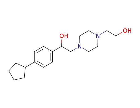 Molecular Structure of 19909-11-6 (1-(4-cyclopentylphenyl)-2-[4-(2-hydroxyethyl)-1-piperazinyl]ethanol)