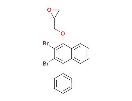 Molecular Structure of 91077-35-9 (Oxirane, [[(2,3-dibromo-4-phenyl-1-naphthalenyl)oxy]methyl]-)