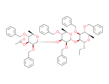 ethyl 2-O-<3'-O-(3''-O-acetyl-2'',4''-di-O-benzyl-α-D-rhamnopyranosyl)-2',4'-di-O-benzyl-α-D-rhamnopyranosyl>-3,4-di-O-benzyl-1-thio-α-D-rhamnopyranoside
